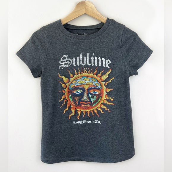 Sublime logo Sun Graphic Band T-shirt stretch Women’s size Small Long Beach Ca - Picture 1 of 6